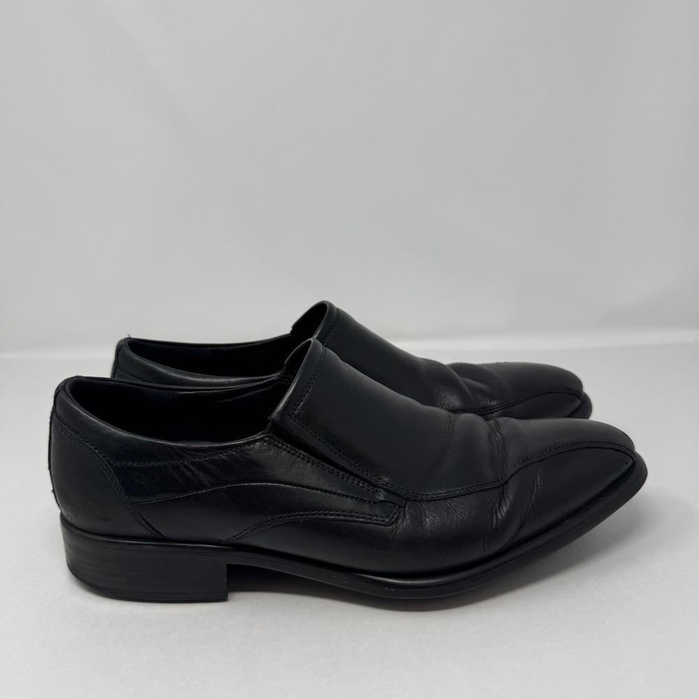 ECCO Tray Tech Mens Black Leather Slip On Loafers Dress Shoes 44 10-10.5 512714